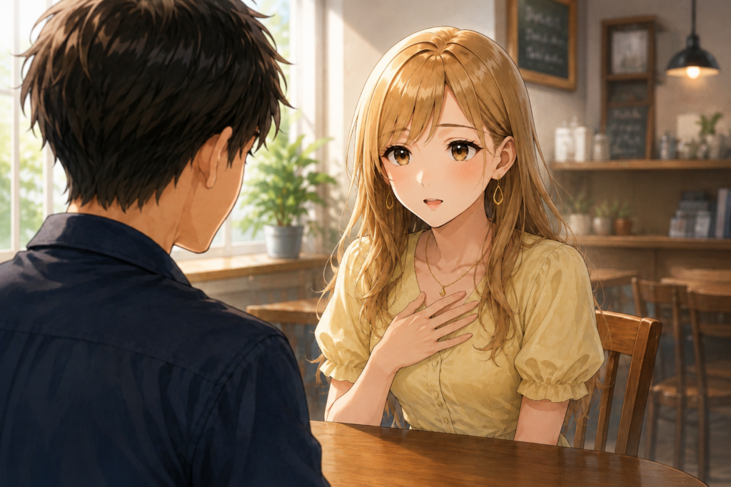 誠実に告白を断るアカリ。