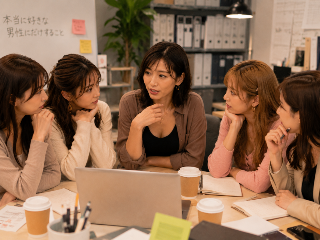 恋バナが盛り上がるこいこと。女性陣。