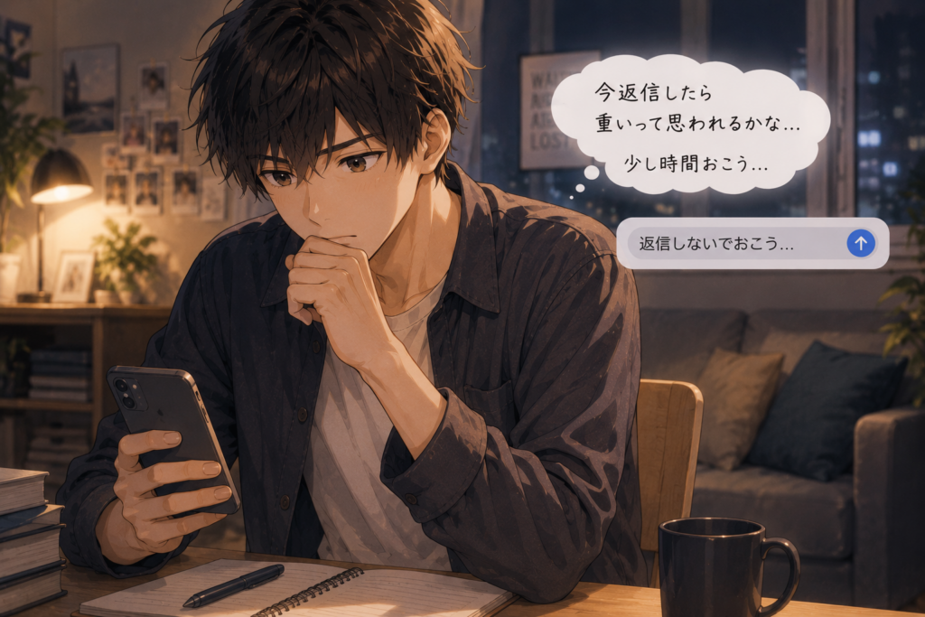 嫉妬から好きな人と距離をとる男性。連絡をするのをやめてしまう。