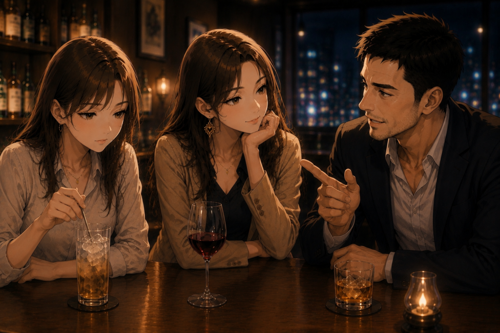 ユウカに人間関係についてアドバイスするケンジ。