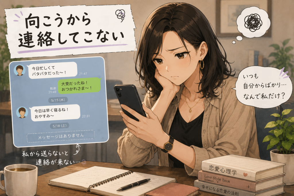 自分からしか連絡しない。向こうから来なくてモヤモヤするナナ。