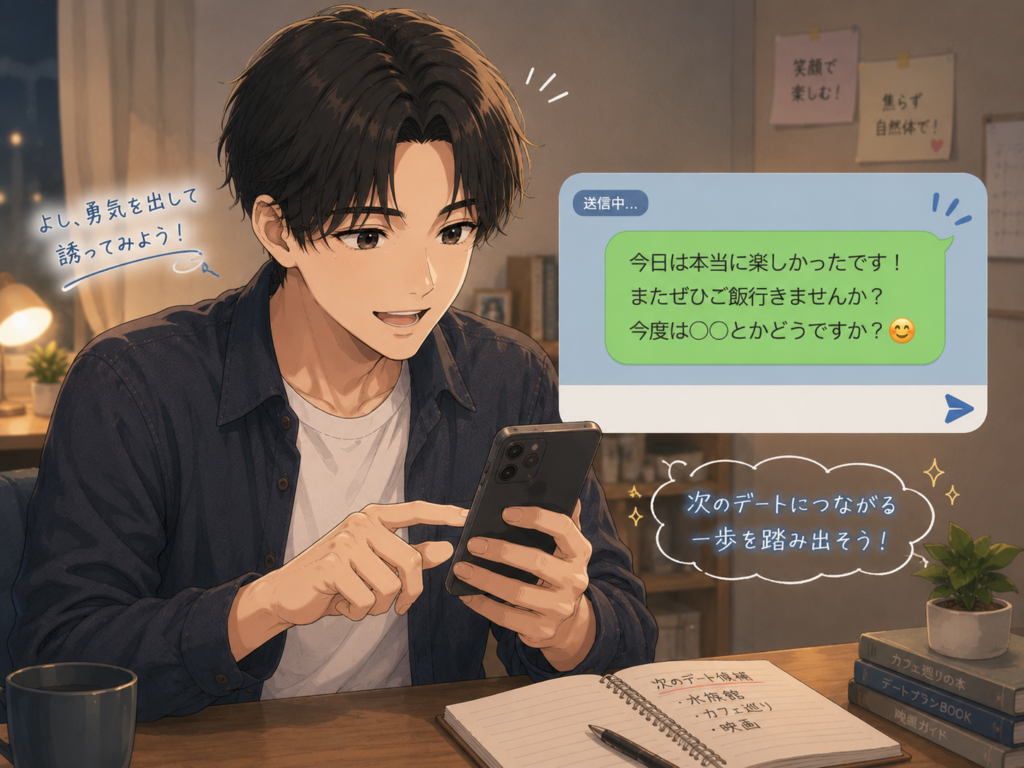 またデートに誘う男性。会いたいなら行動が大切。