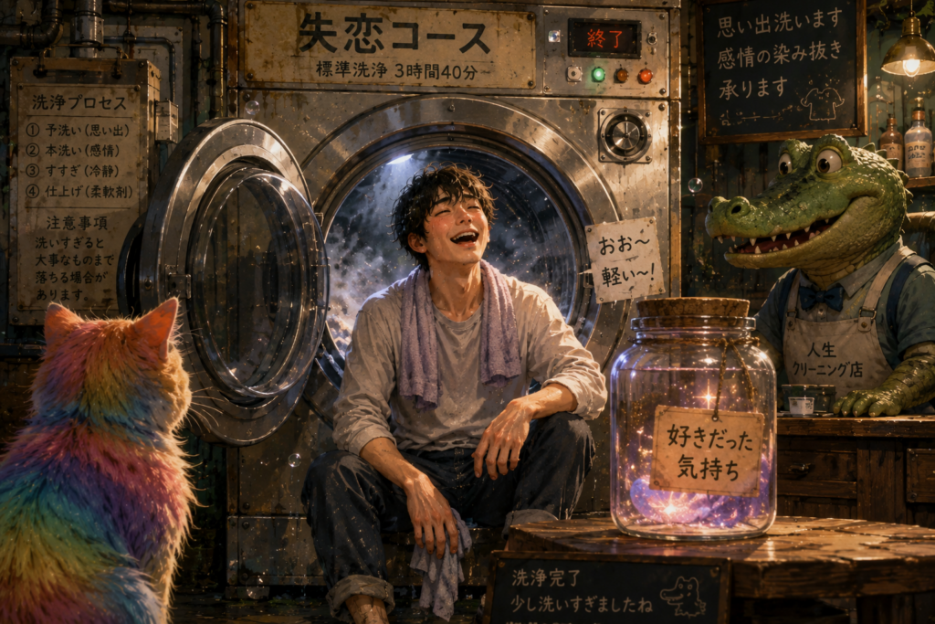 失恋をクリーニングしたソウタ。