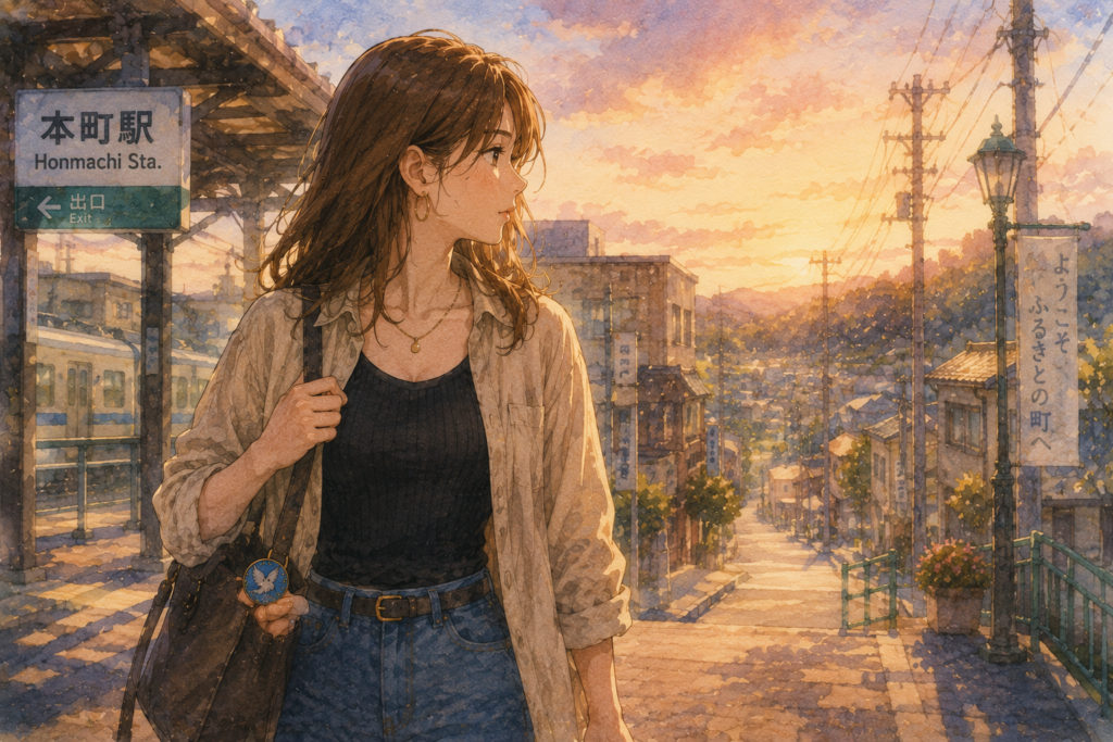 20年後の約束の公園に向かうナナ。