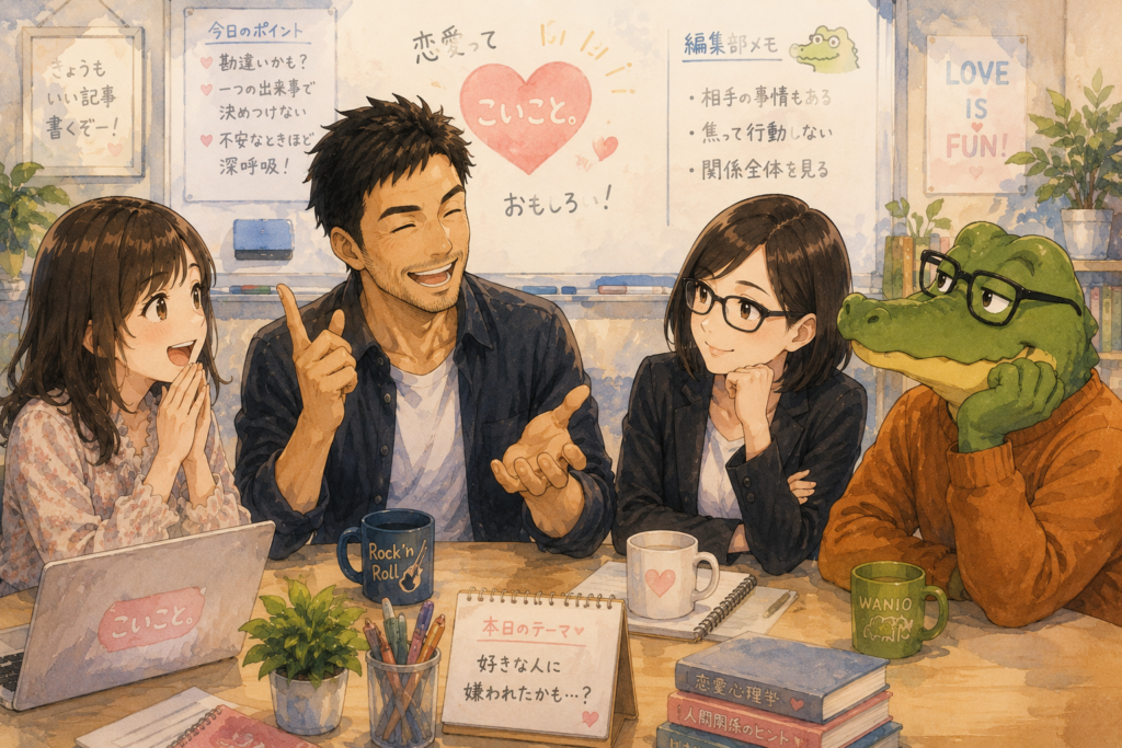 過去の失敗談を話すケンジ。楽しそうに聞くメンバー。