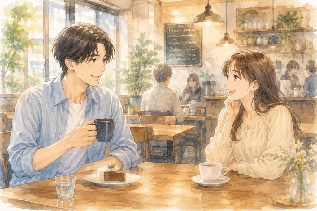 アプリで知り合った男女。会話が弾むが脈ありかわからない。