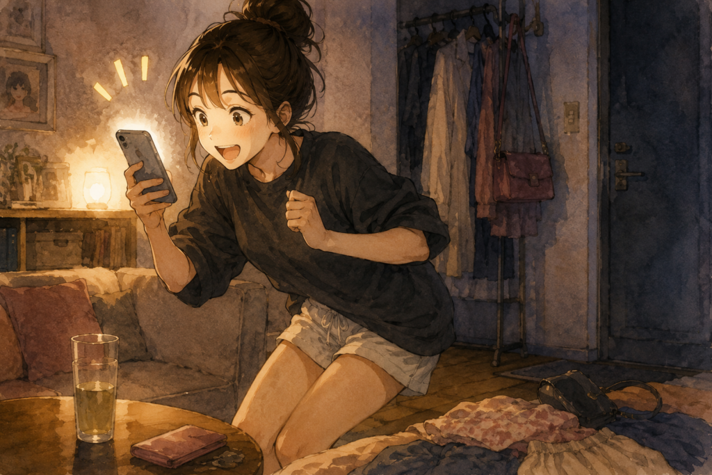 好きな人に呼び出されて喜ぶ若い頃のナナ。