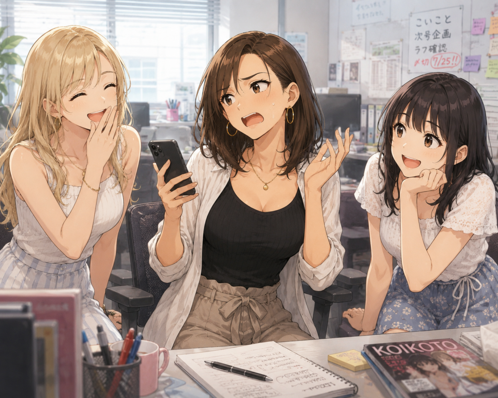 思ったゲームと違いミユとアカリに愚痴るナナ。