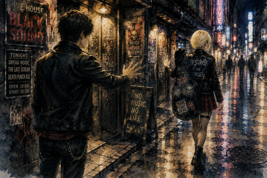 飲みに誘う男性。軽くあしらう少女。
