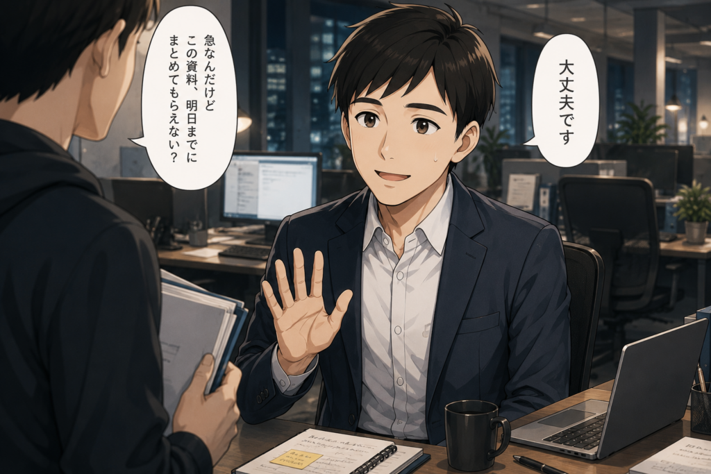 疲れていたが頼み事を快諾したリク。
