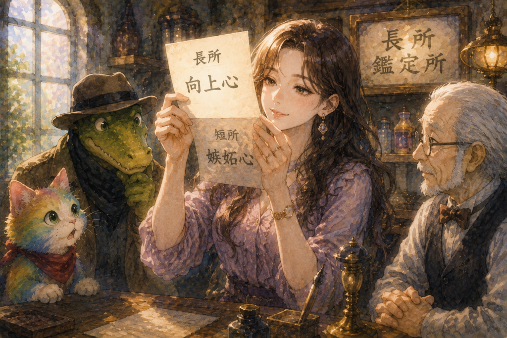 鑑定を受けるミサキ。