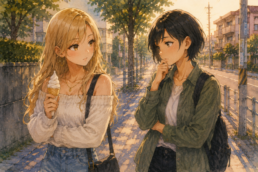 ハルキに彼女ができても気にしないのかアカリにきくシュウ。