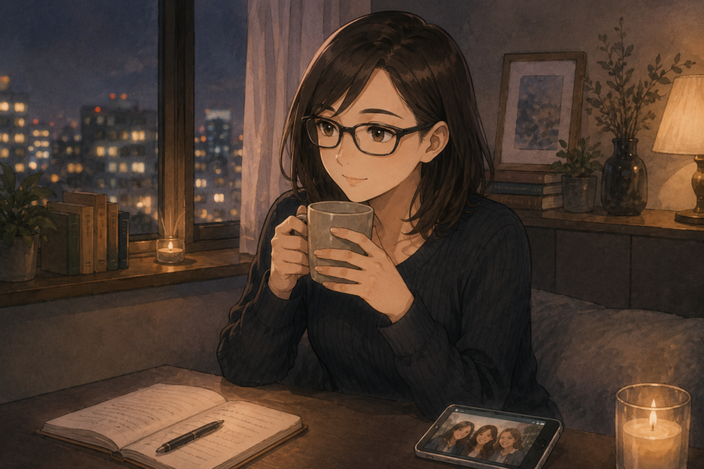 自室でのんびりするミカコ。