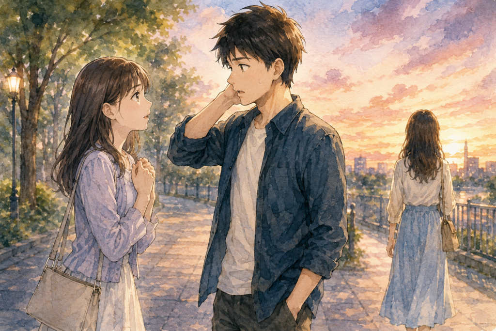 彼女いるのに告白された男性。