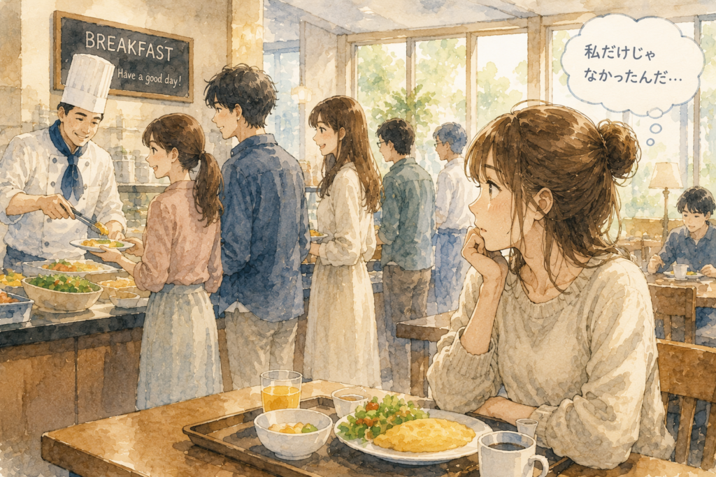 みんなに親切な男性。特別扱いではなかった。