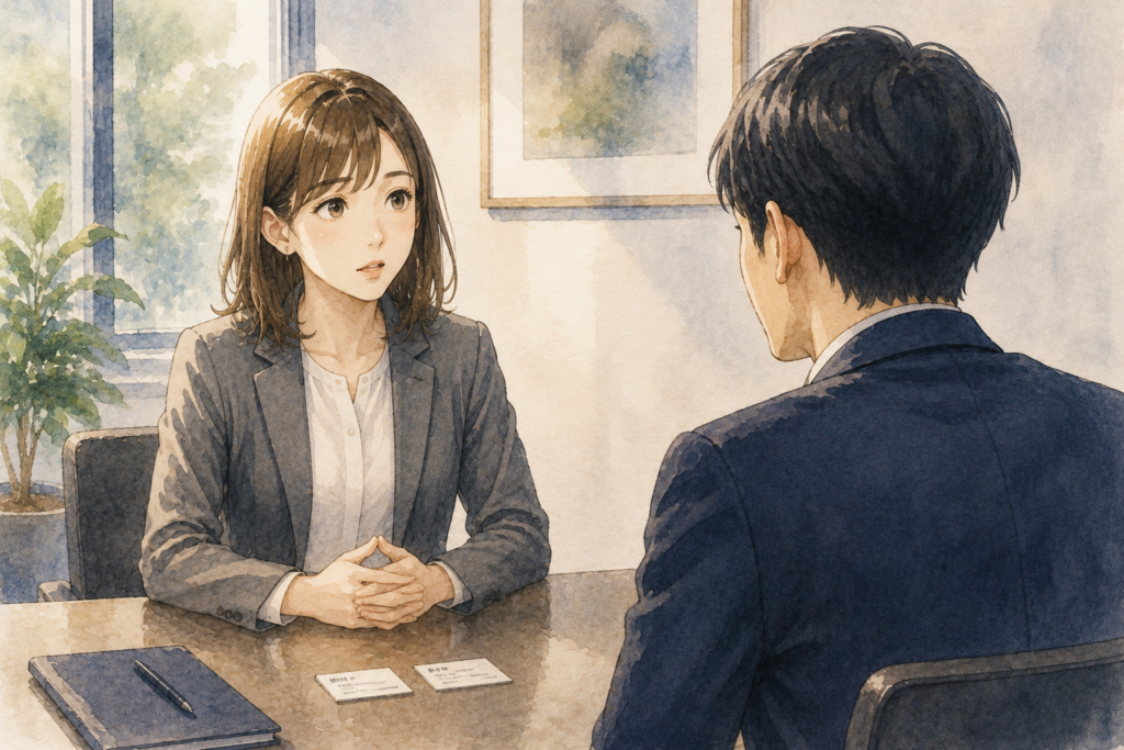 告白に対してしっかり断る女性。