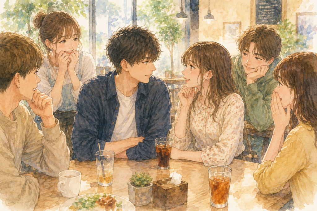 両思いの男女。周囲からもバレバレ。