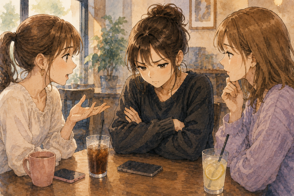 友達の忠告を素直に聞けない若い頃のナナ。