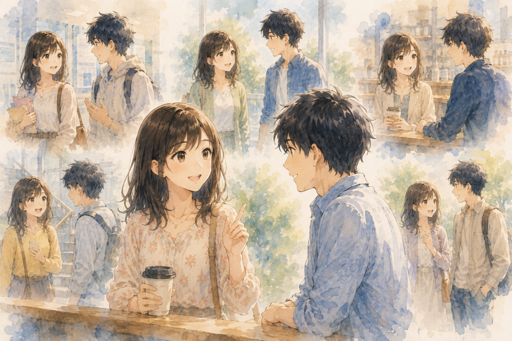 会話を重ねて好きな人と仲良くなる女性。