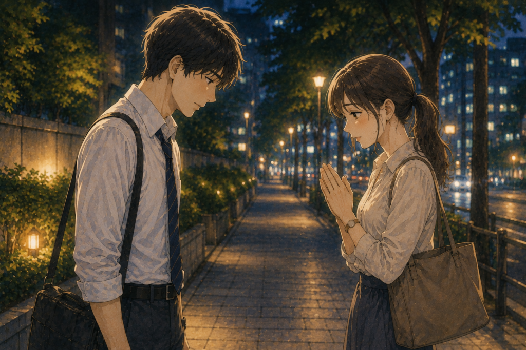 告白を断られても、しっかり受け止める男性。