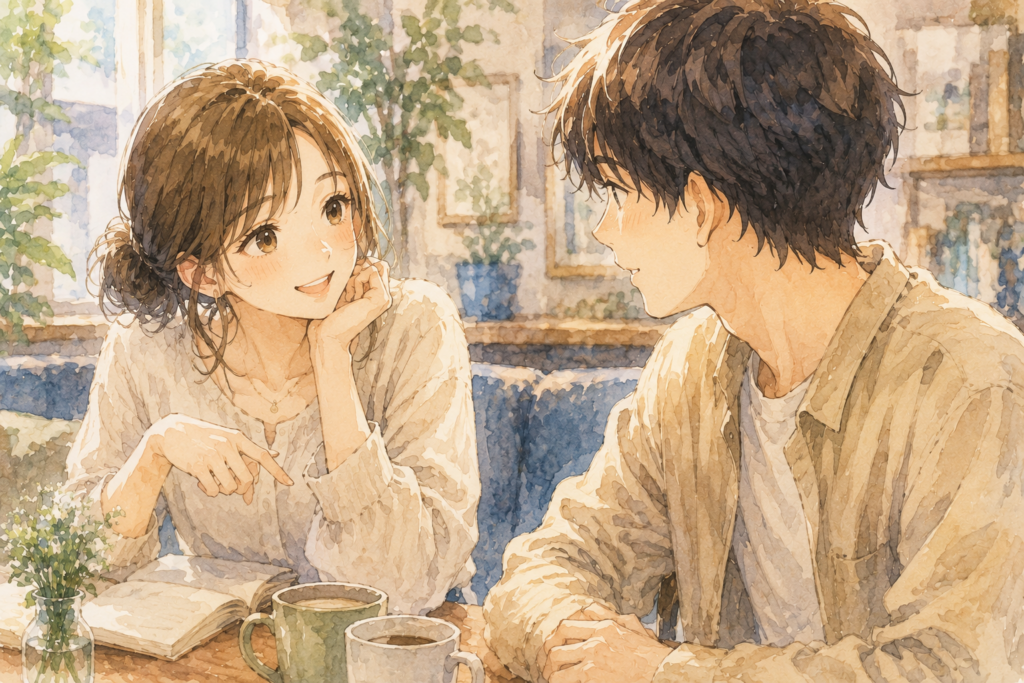男友達に好きと言う女性。
