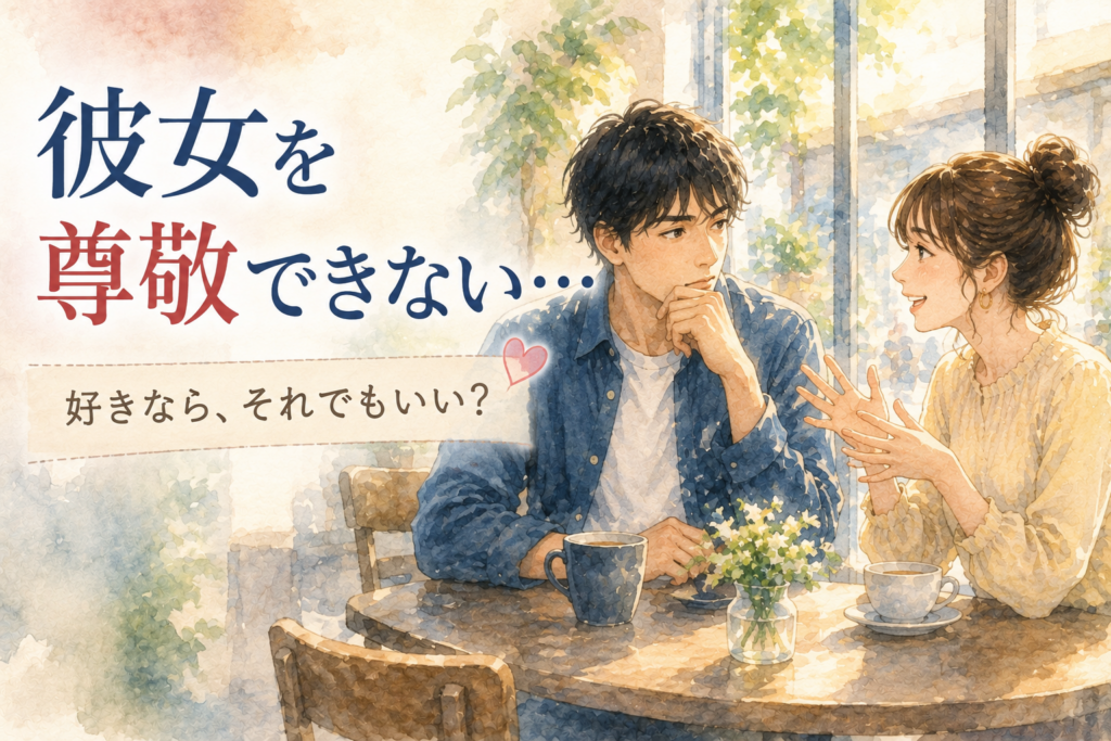 カフェにいるカップル。彼氏は彼女を尊敬できなくて険しい顔。