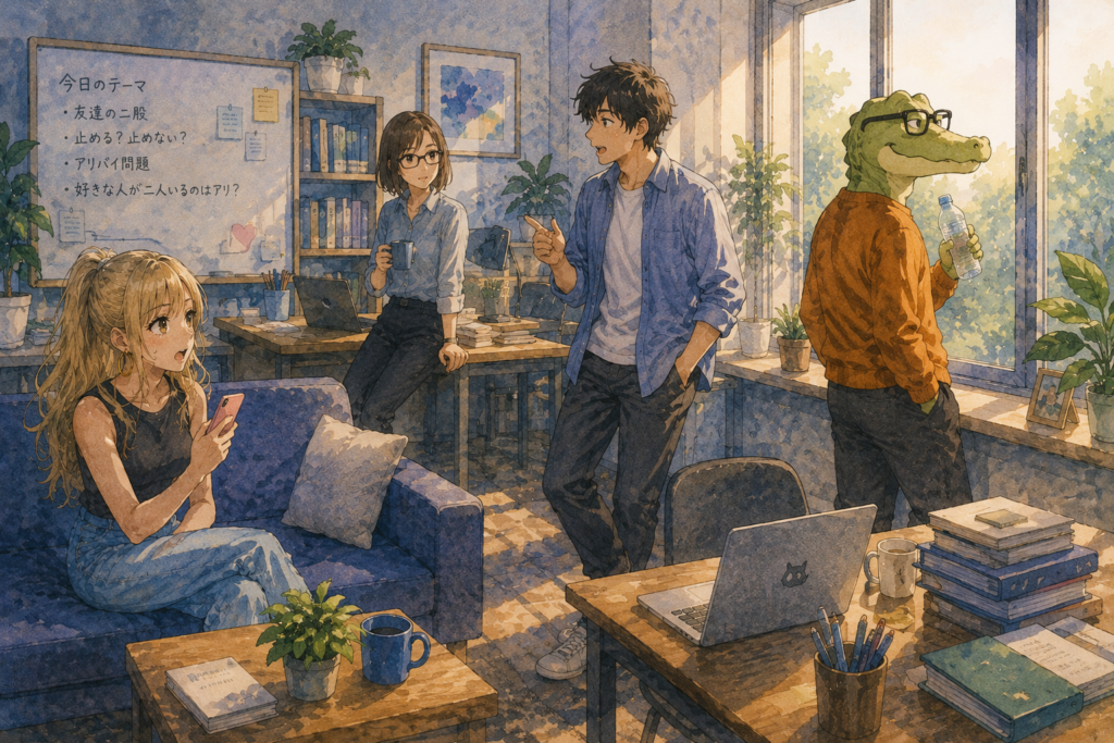 話が終わりそれぞれバラけるメンバー。