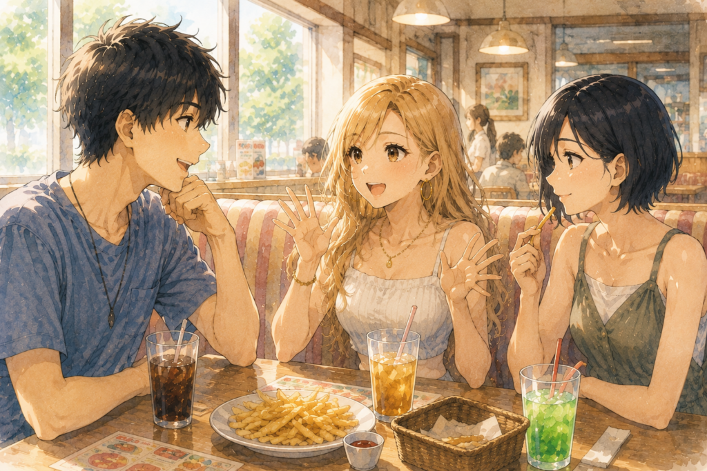 好きな人が垢抜けると嬉しいけど、ライバルが増えそうで困ると熱弁するアカリ。