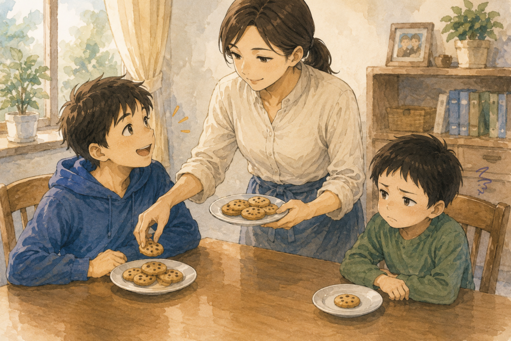 兄をひいきする母親。兄弟に嫉妬するのは本人だけの問題ではない。
