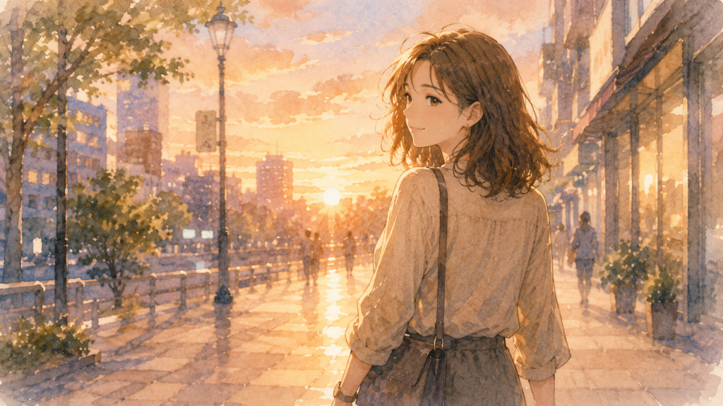 既婚者を好きな気持ちはあるが、それに囚われすに自分の人生を進む決意をした女性。