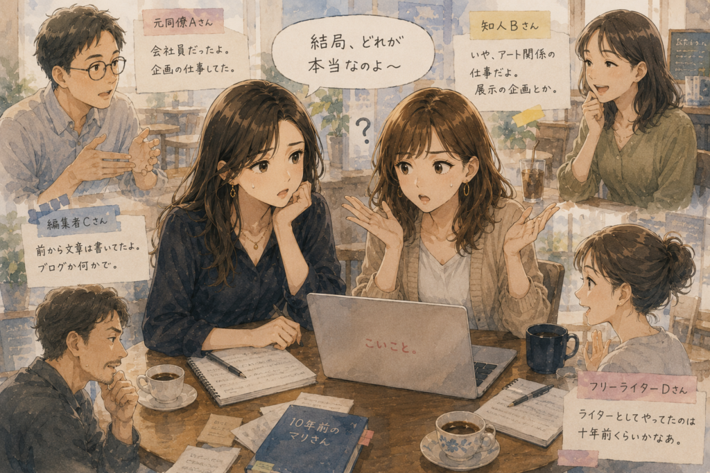 昔のマリの知り合いたちの証言がバラバラ。