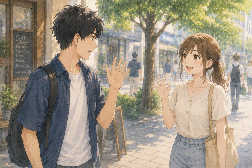 イツキとミユが紹介した女性。恋愛か友情かしっかり線引きする必要はないことを表現。