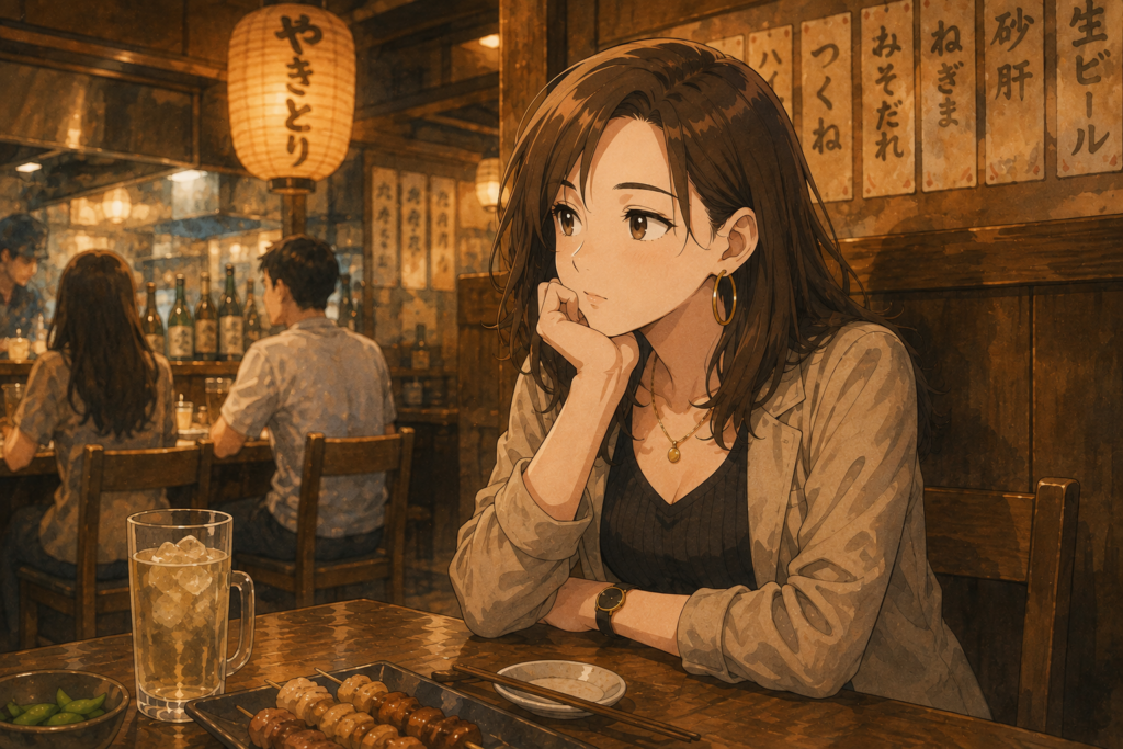 肘をつき考え込むナナ。