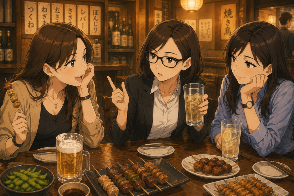 ミカコが意見を述べている。