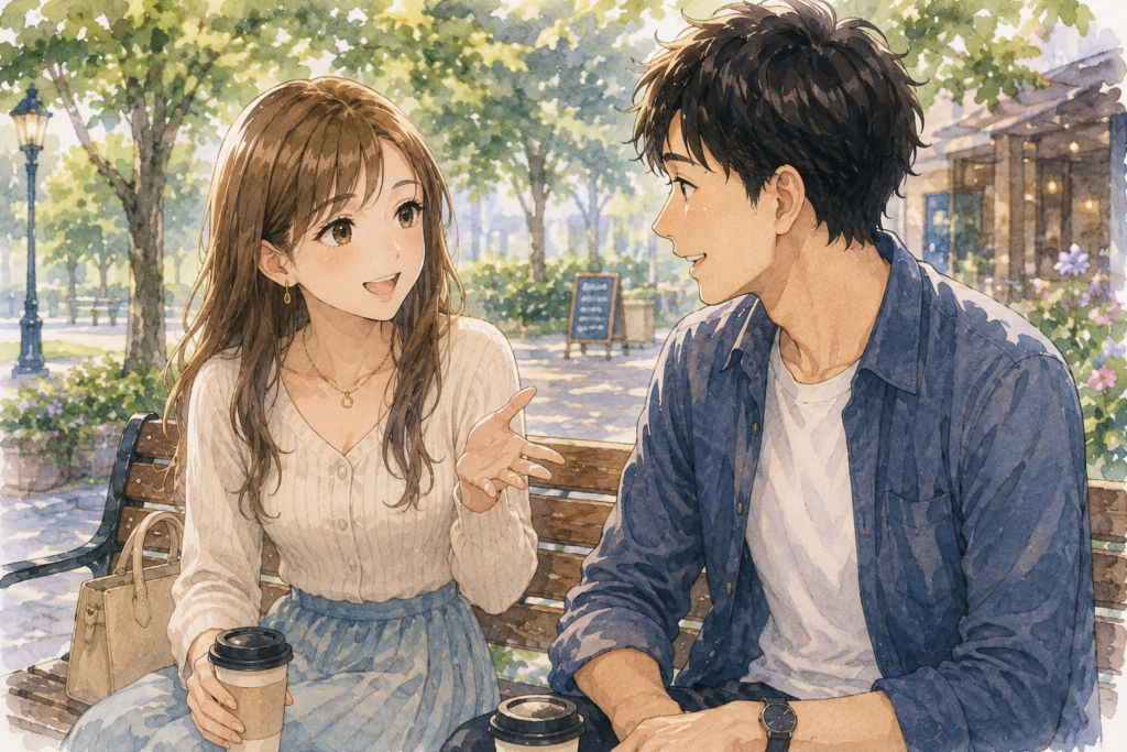 真似されてるから脈ありと判断しないで、普通に接する女性。
