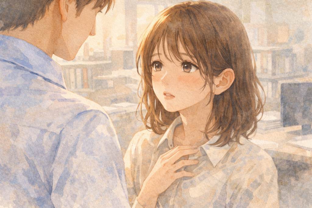 感情が読みにくい女性。好きと言う時の心理を表現。