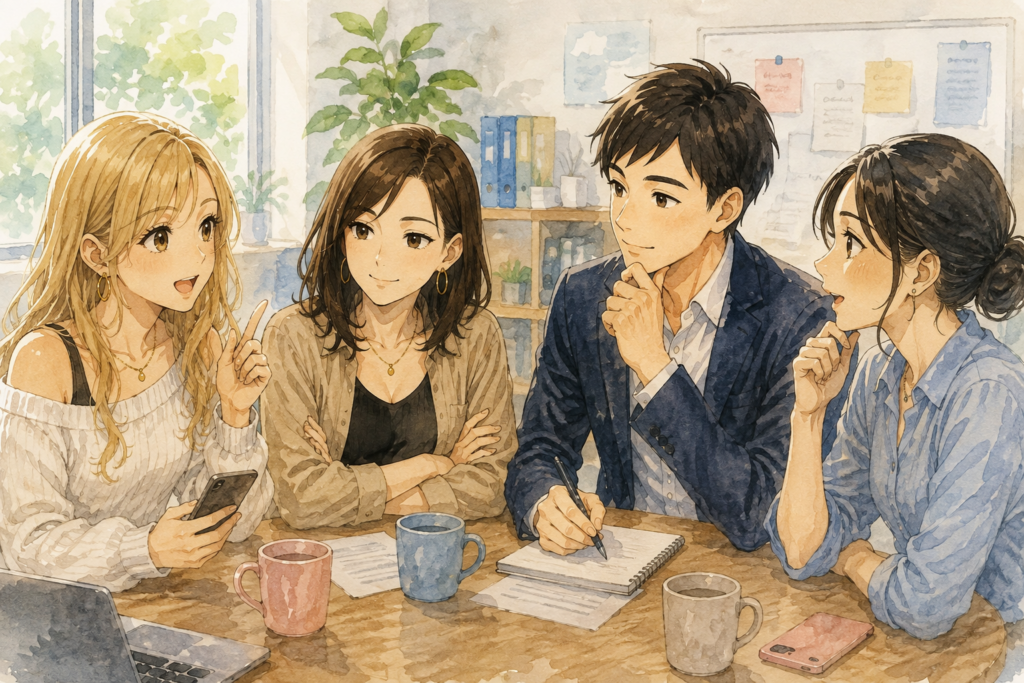 真似してくる人の心理について質問するアカリ。